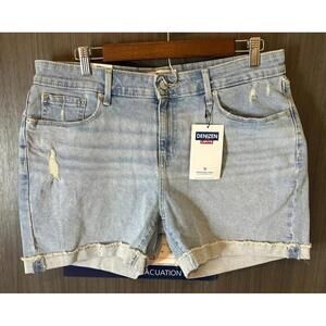 Denizen Levi's 5" Shorts Women's 12 X 31 Blue Denim Frayed Cuffed Hem‎ Mid-Rise